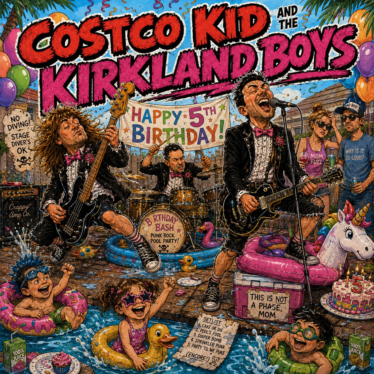 Costco Kid and the Kirkland Boys playing a punk-rock fifth birthday pool party