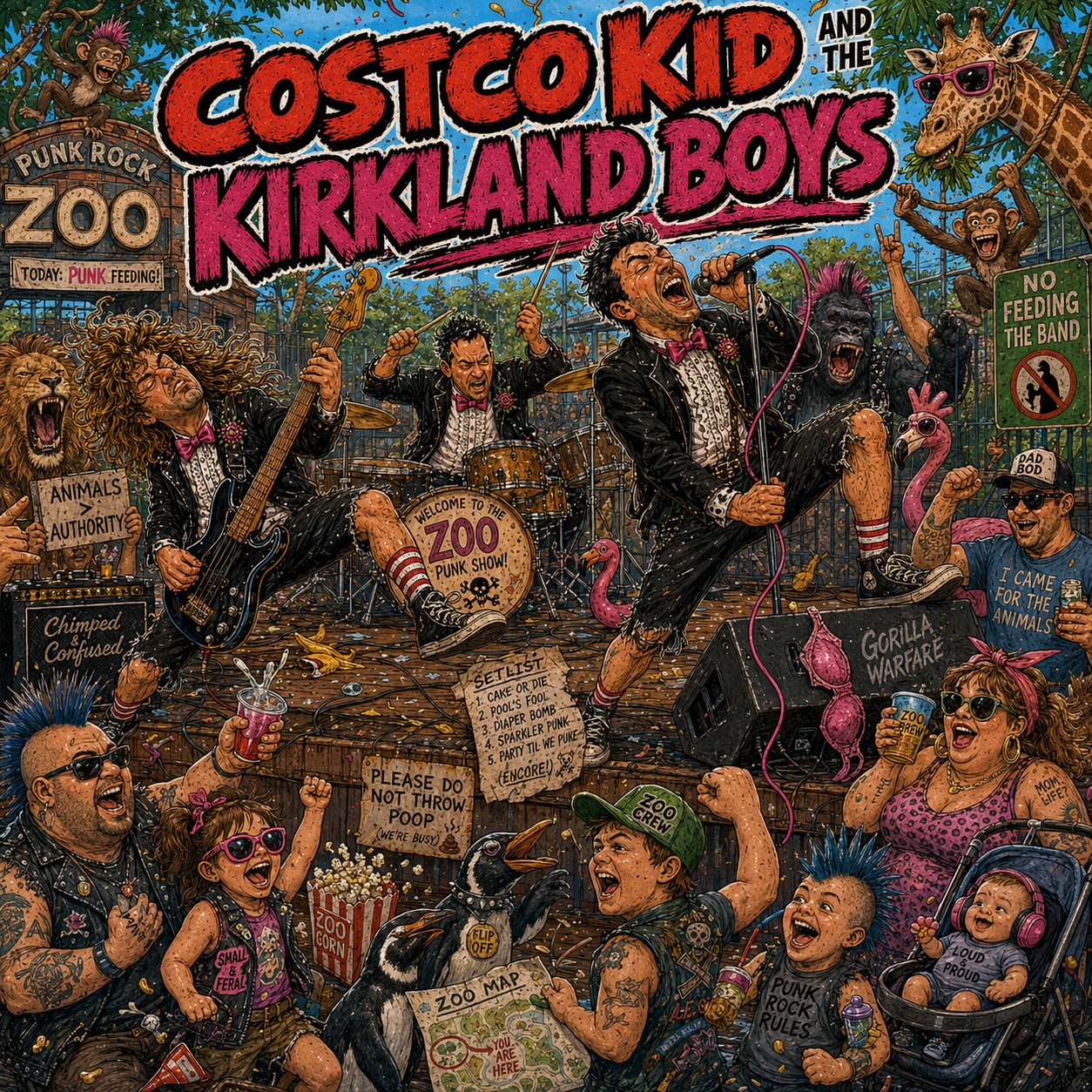 Costco Kid and the Kirkland Boys playing a punk show at the zoo